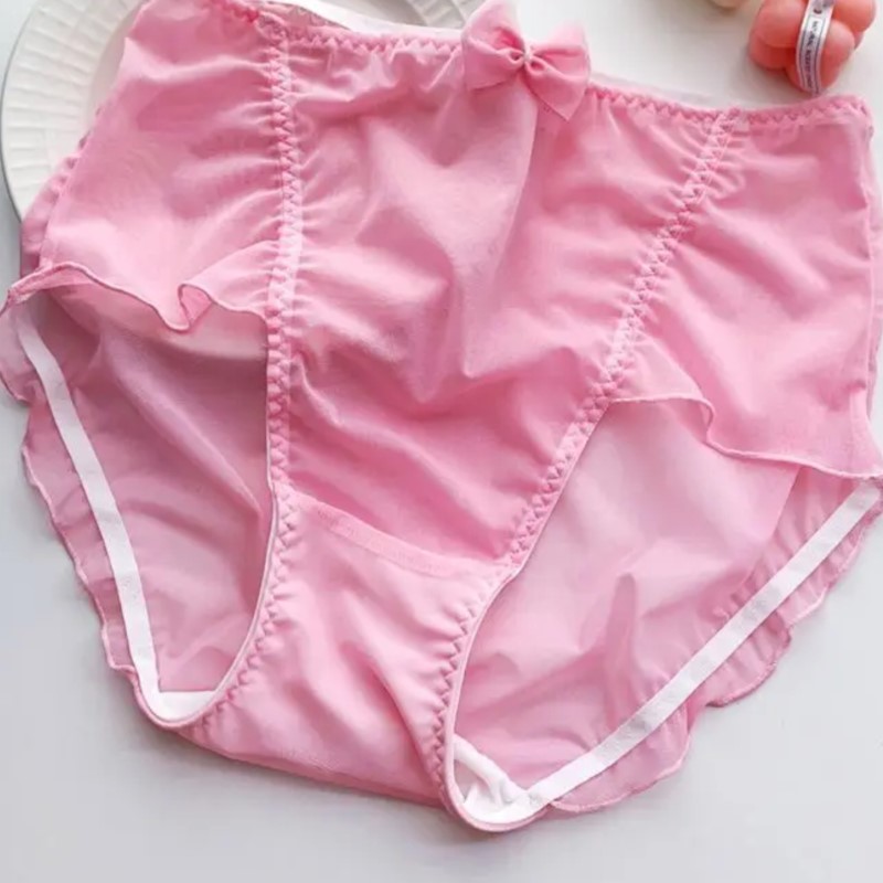 Boxer Brief Pack Cotton - ピンク女性女の子プリンセススタイルパンティービッグサイズシフォンかわいいかわいいリボンフリルソフトブリーフコスプレ100kg着用可能下着