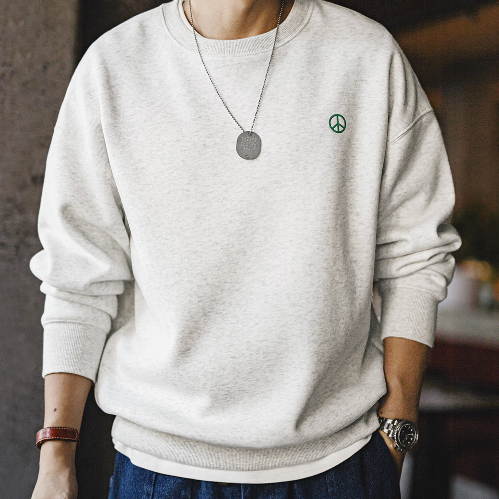 メイデンメンズラウンドネックフリース裏地スウェットシャツ、カ - Undershirt Crew Neck のレビューと価格