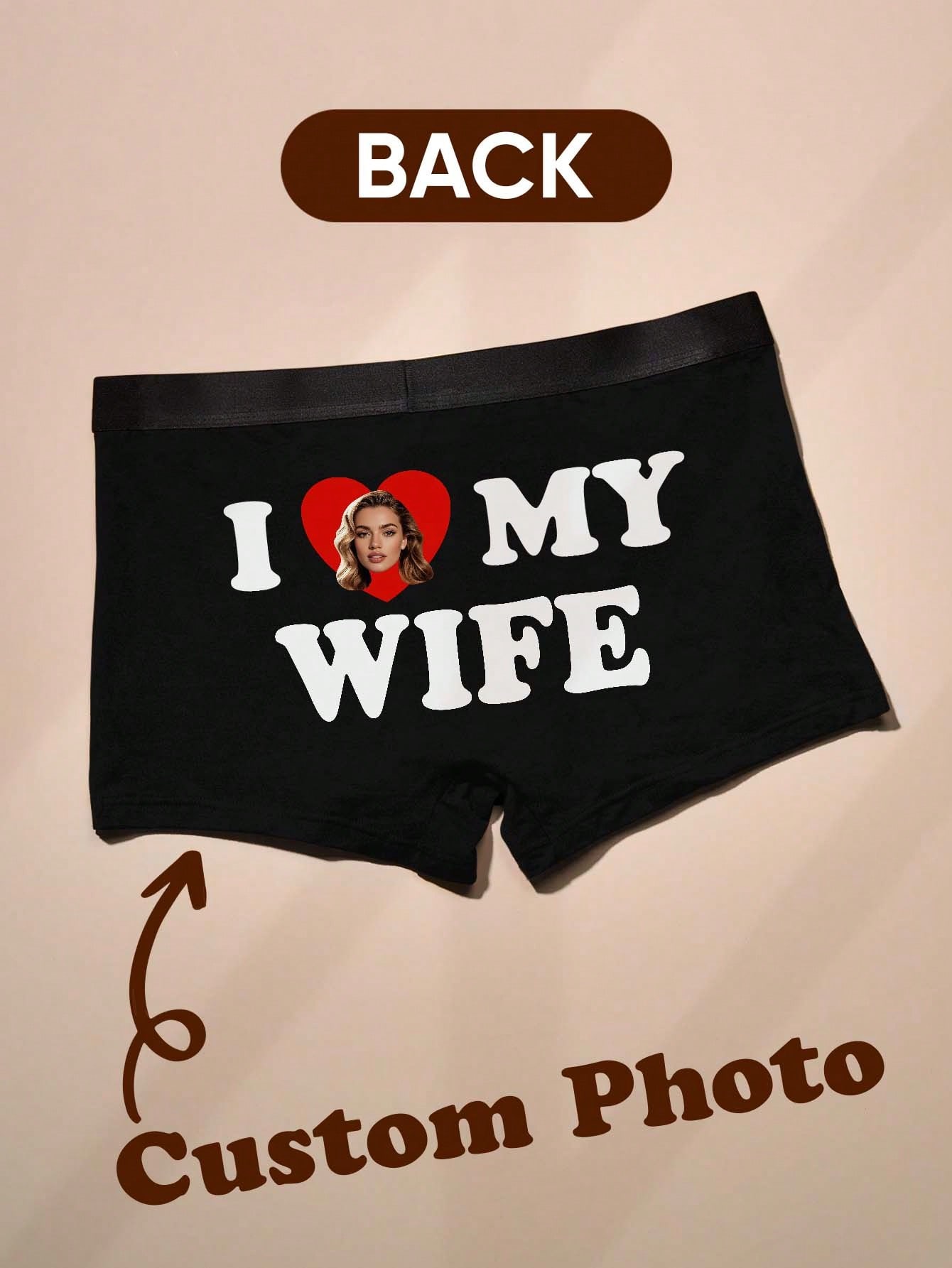 男性用カスタム写真入りボクサーパンツ、背中に写真が入ったパー - Boxer Brief Pack Cotton のレビューと価格